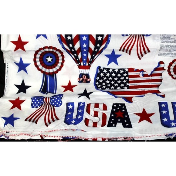 USA Stars and Stripes Applique Panel 44 x 17.5 in Fabric VIP Print Cranston - Picture 4 of 11